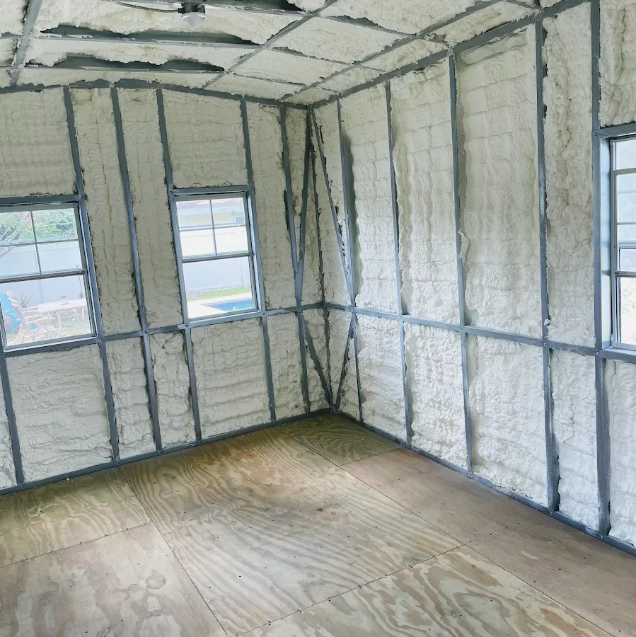 Closed-cell spray foam insulation applied to wall cavities in a residential project in Hopkinsville