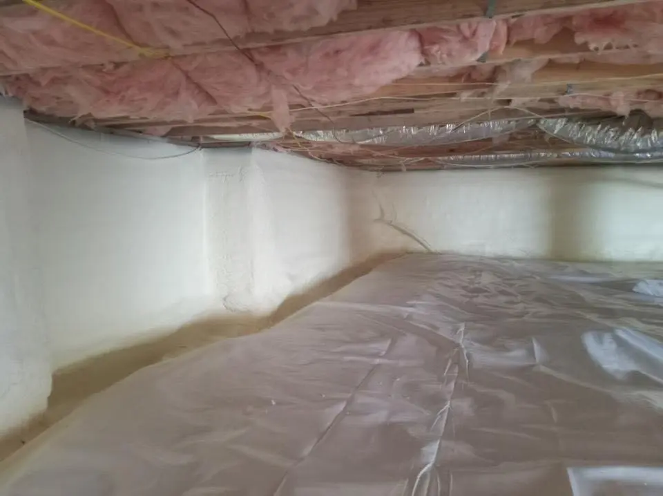 Crawl space encapsulation with closed-cell spray foam for Commercial Roof Restoration in Hopkinsville